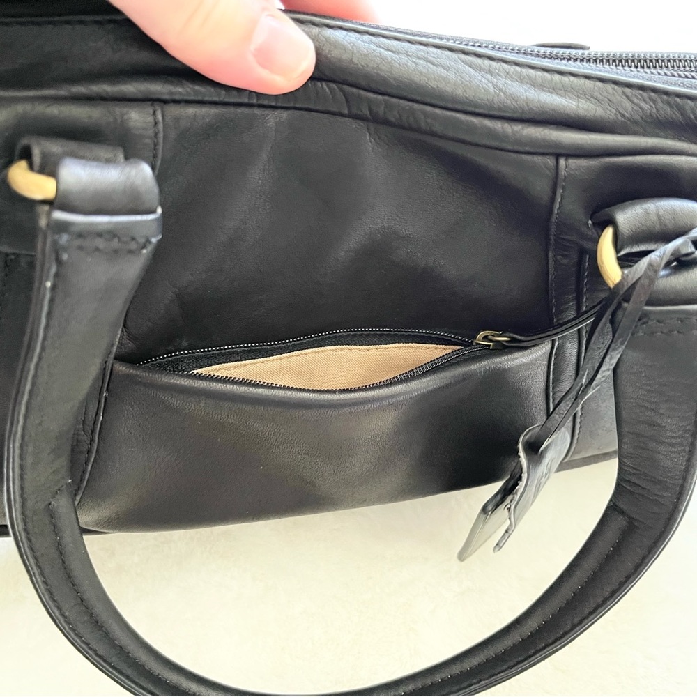 DEREK ALEXANDER BLACK LEATHER BAG CLASSIC CAPSULE WARDROBE STYLISH MINIMALIST - Picture 3 of 12